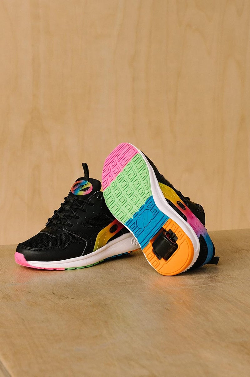 HEELYS Girl's Force (Little Kid/Big Kid/Adult) Black/Rainbow 13 Little Kid M - Image 2